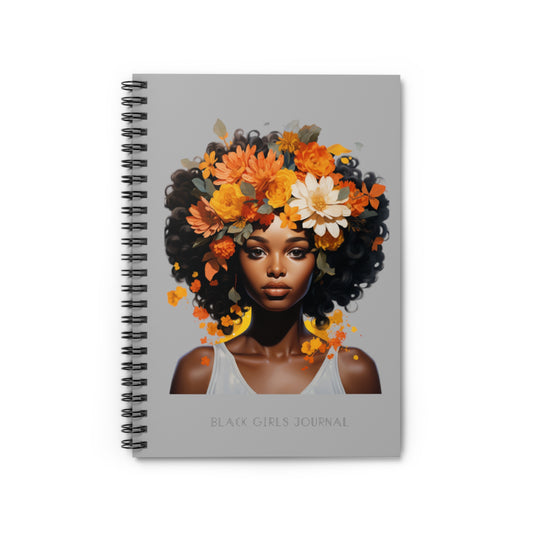 Floral Tresses-Spiral Notebook-Grey