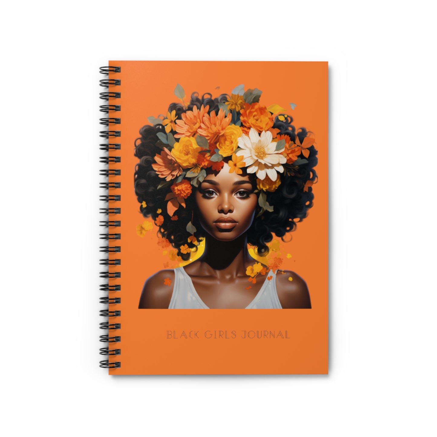 Floral Tresses-Spiral Notebook - Orange