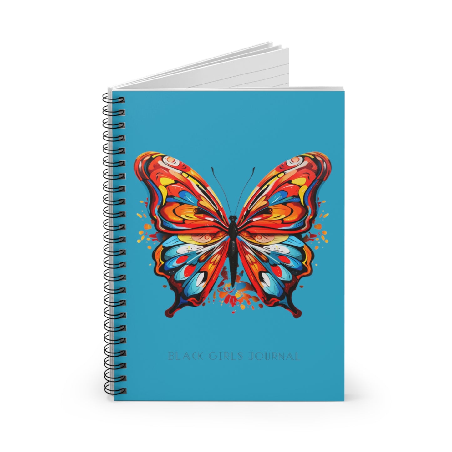 Butterfly Bliss-Spiral Notebook - Turquoise