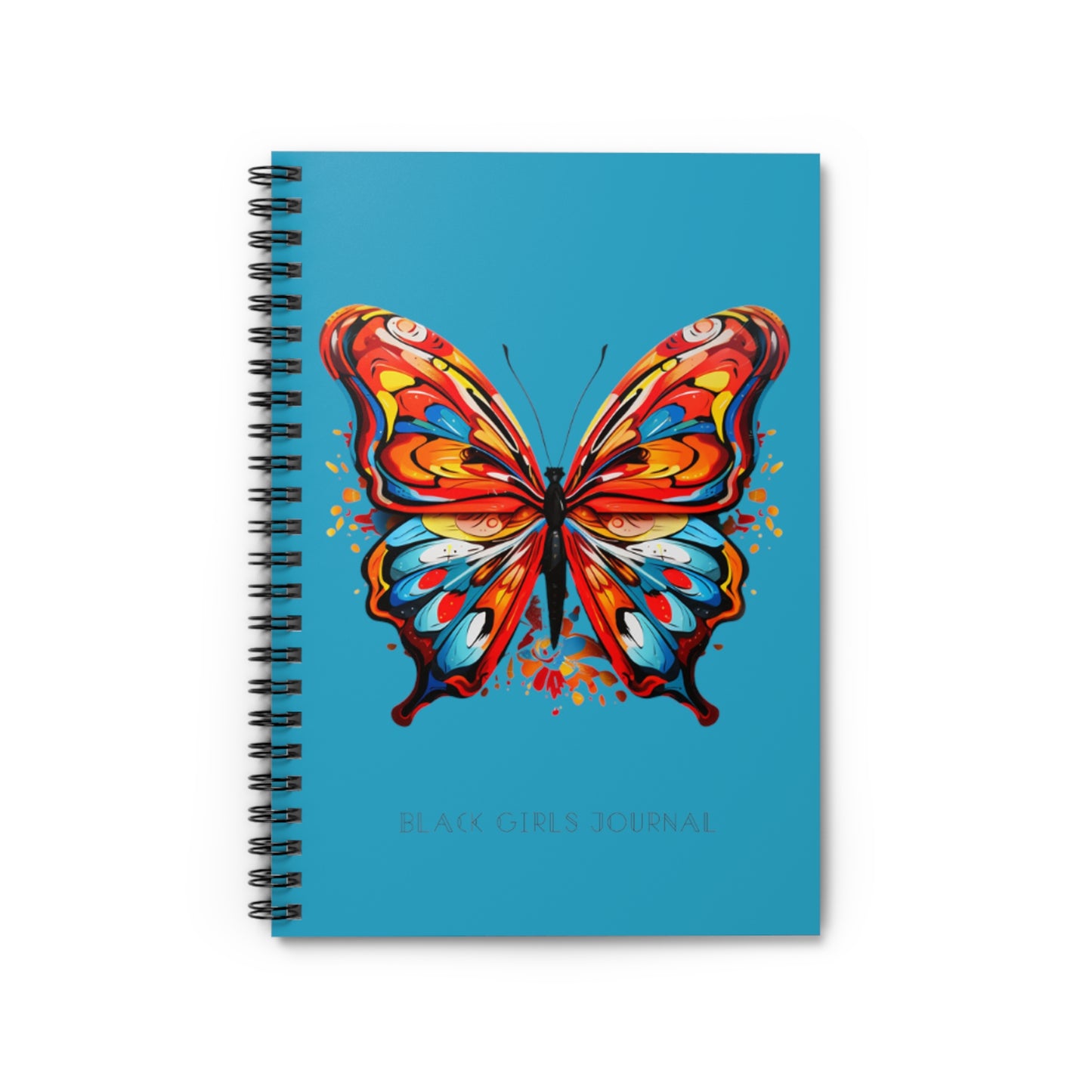 Butterfly Bliss-Spiral Notebook - Turquoise